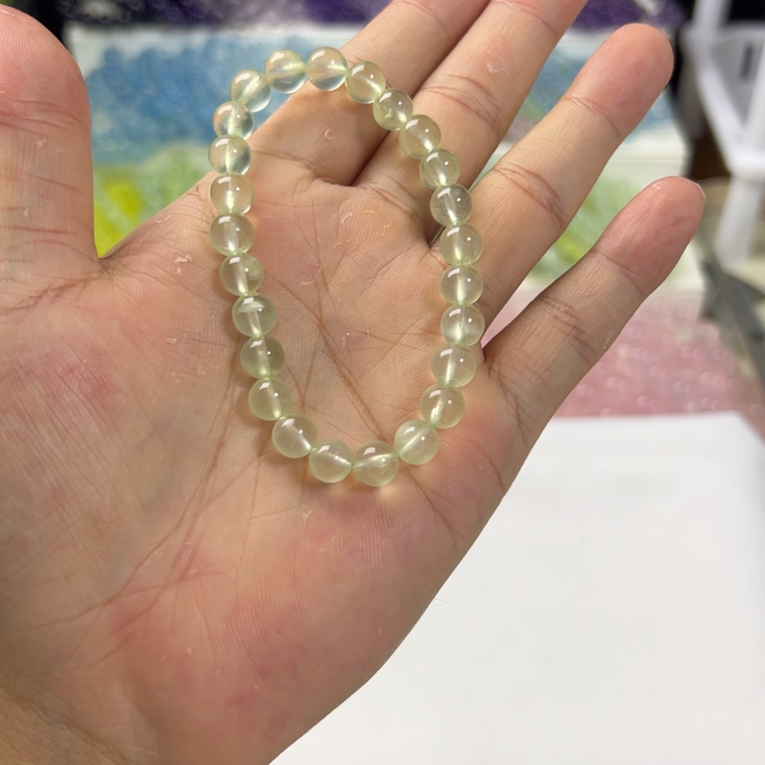 意***水晶手串未镶嵌葡萄石高7咪拍十次合一单 不带证书