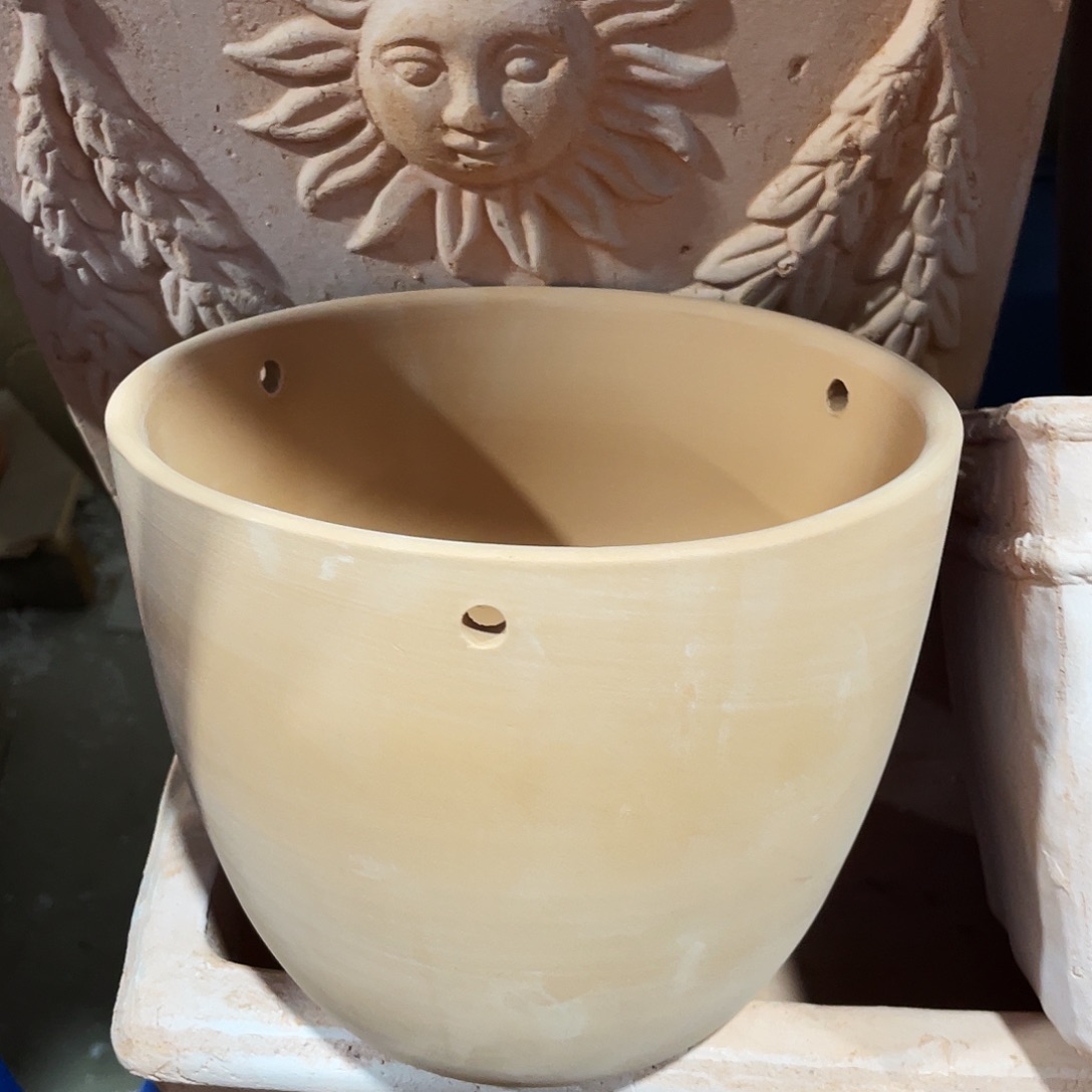 口18×15         白陶无孔吊兰花盆一个