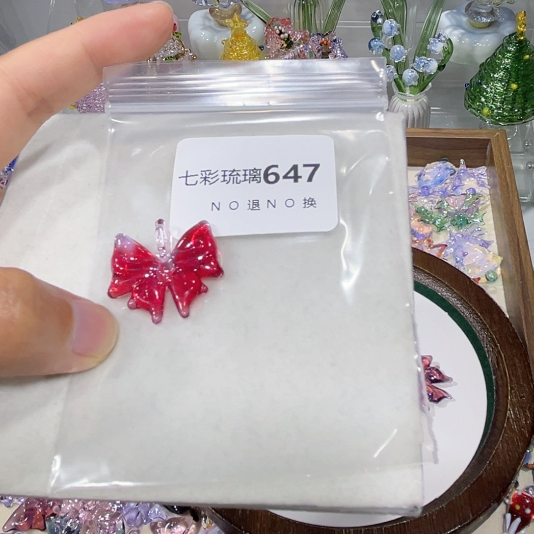 半***i颈饰玻璃647红色蝴蝶结