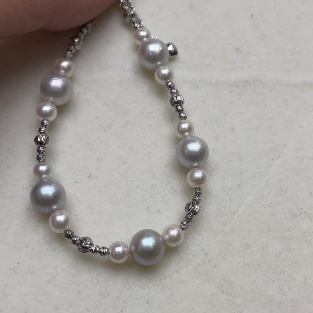 海水珍珠手绳银S925镶嵌