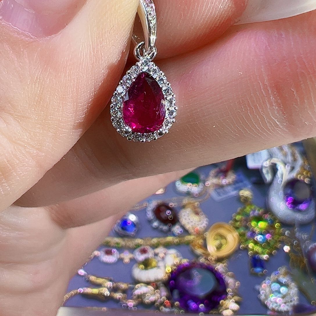 碧玺天然银S925镶嵌碧玺