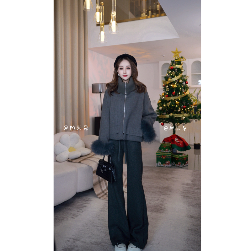 2025秋冬单面羊毛外套极简风大衣宽松韩版气质百搭