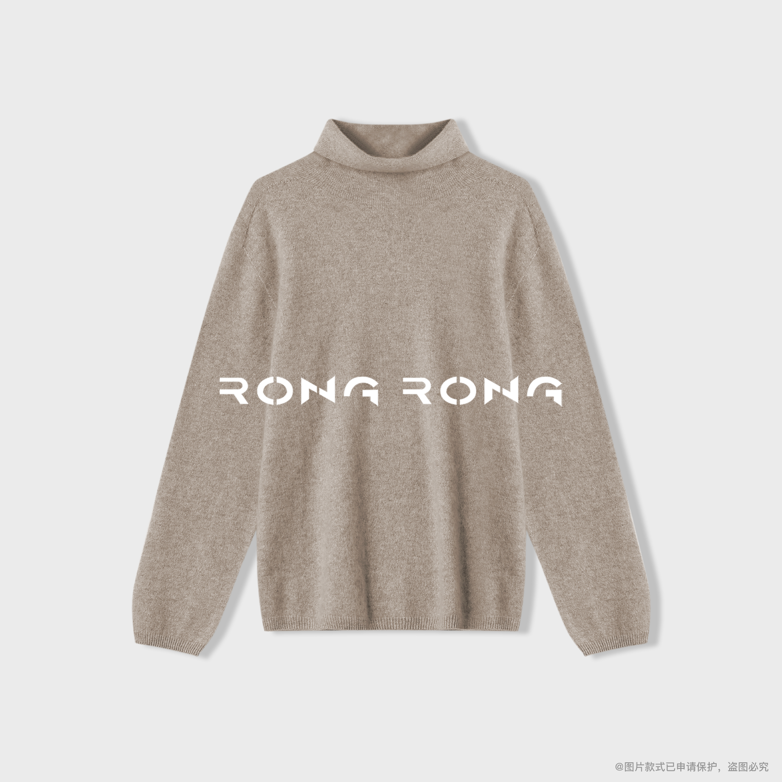 溶溶J【软糯轻柔】RONG 绵羊毛山羊绒混纺高领拉毛羊毛衫689866