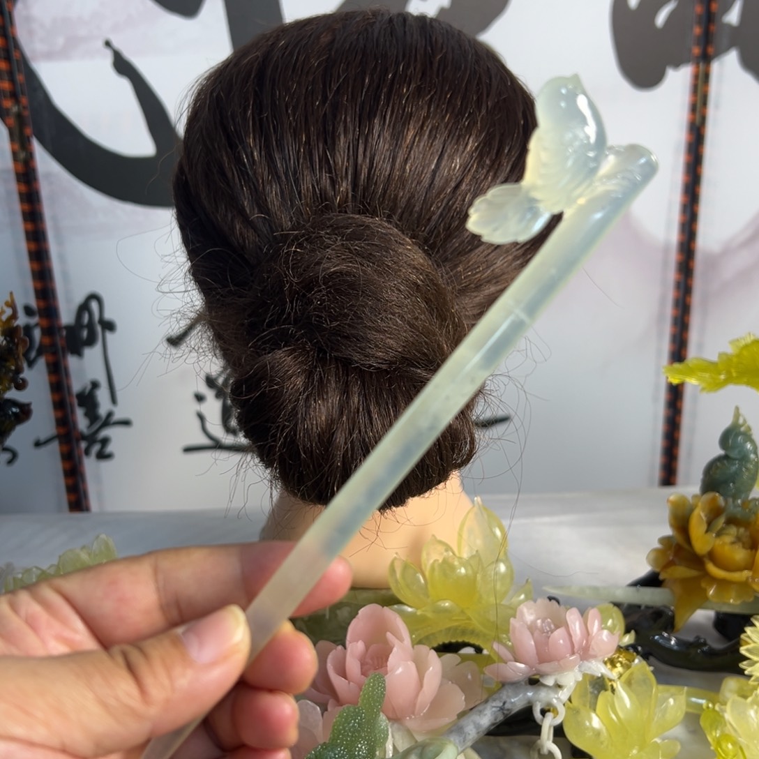 蛇纹石玉未镶嵌发饰