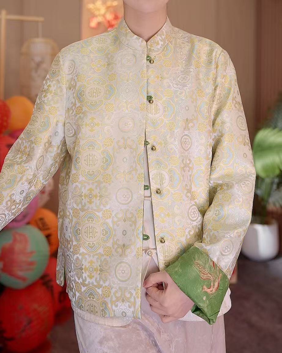 双面穿提花新中式春秋款改良国风盘扣外套2025A8811园园