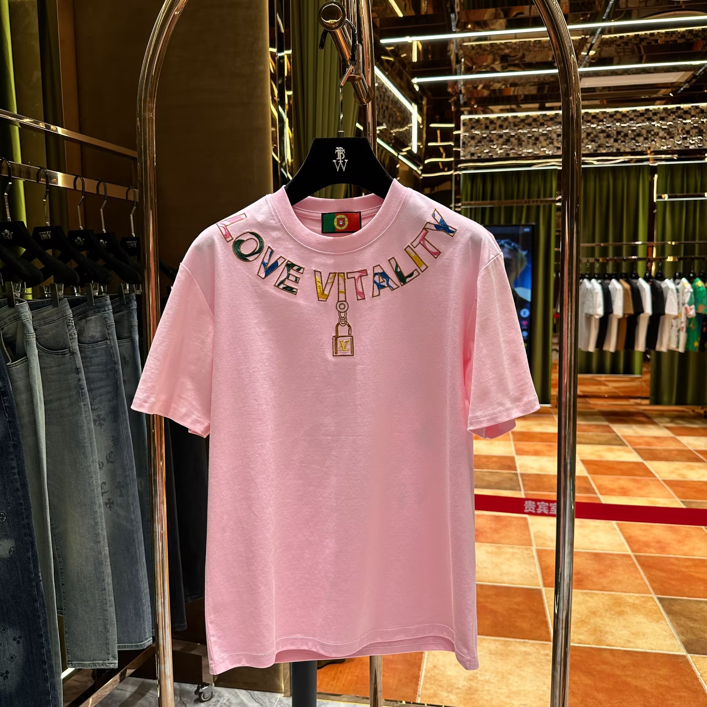 YY【BOBO专属】2025夏季新品 百搭男女同款重工刺绣短袖-25100-XG