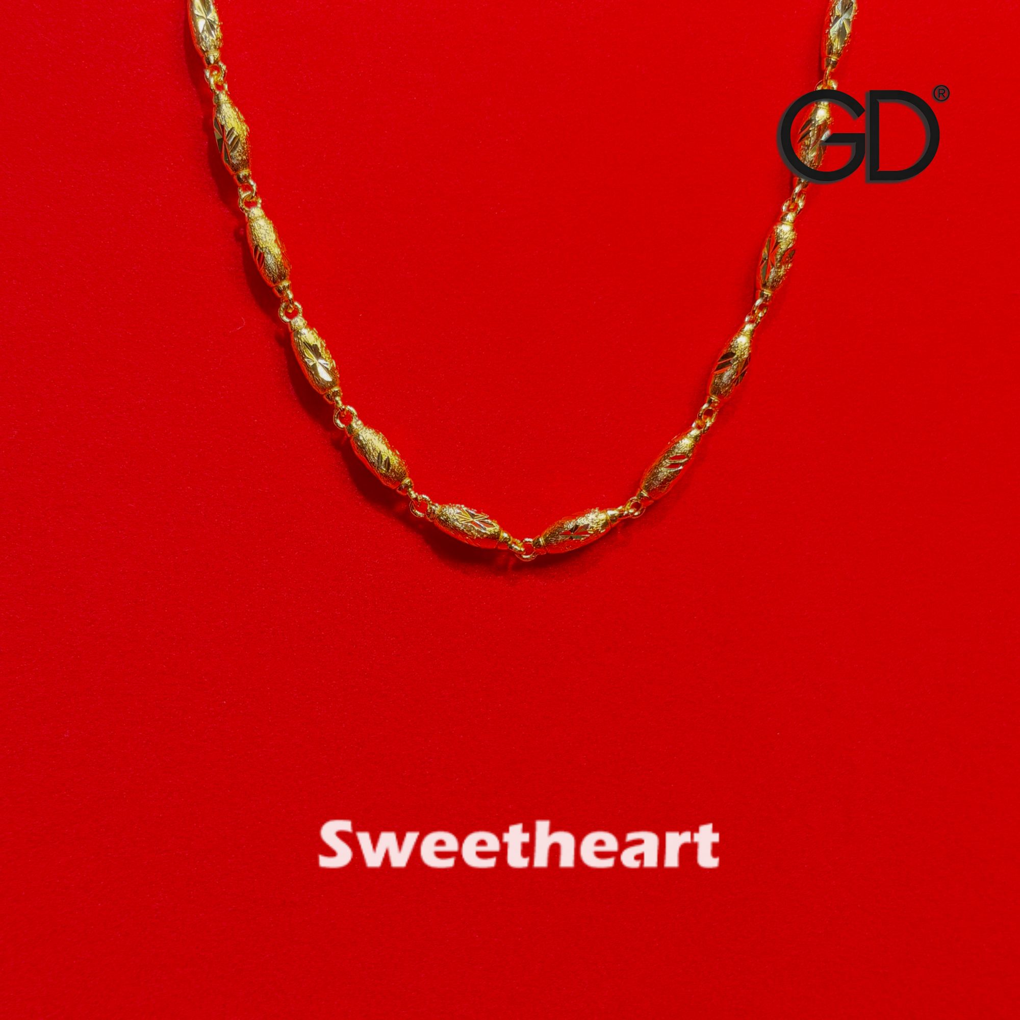 铜合金项链 铜合金项链 精工高定大米来财项链里外一色