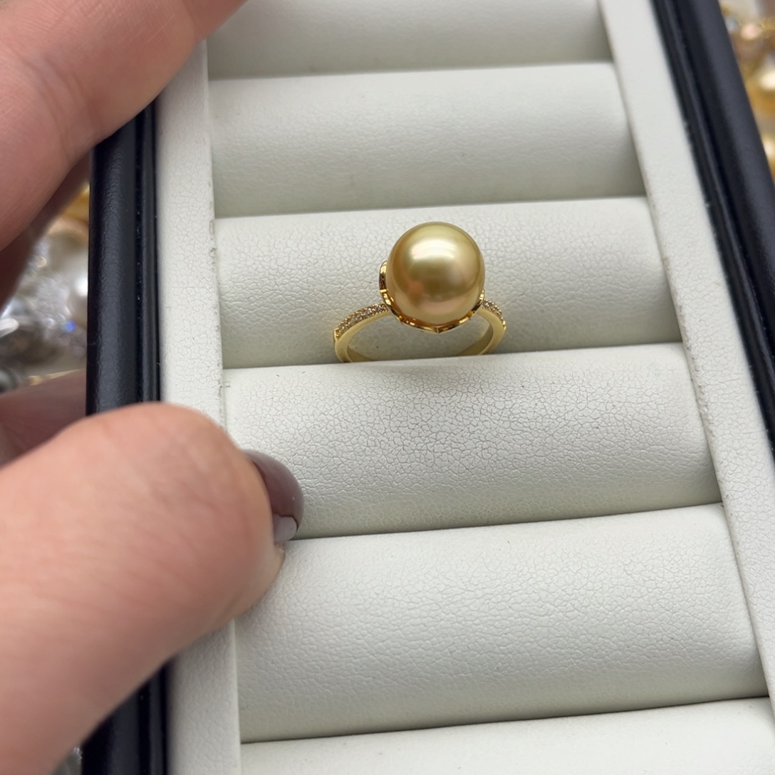 海水珍珠戒指银S925镶嵌