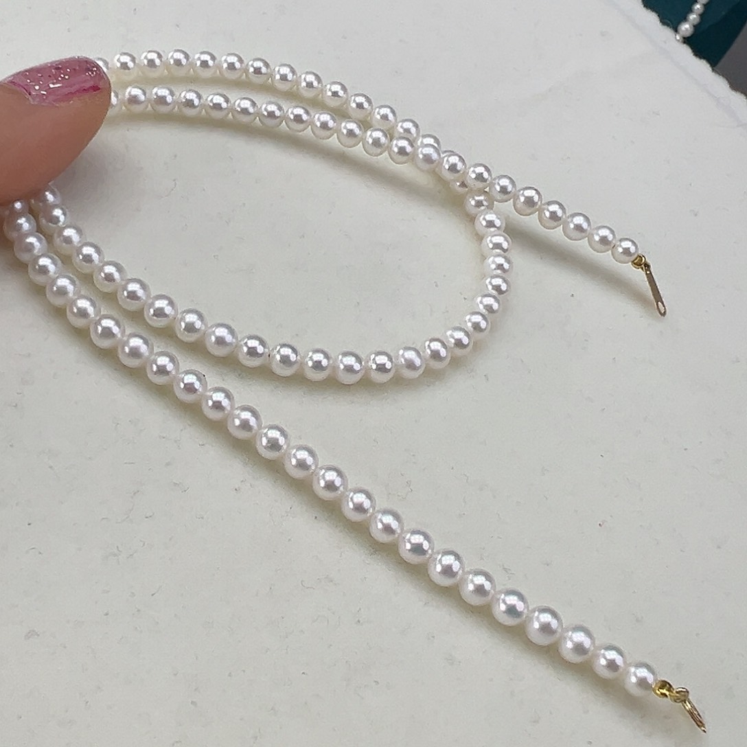 淡水珍珠颈饰18K金镶嵌5高品极光