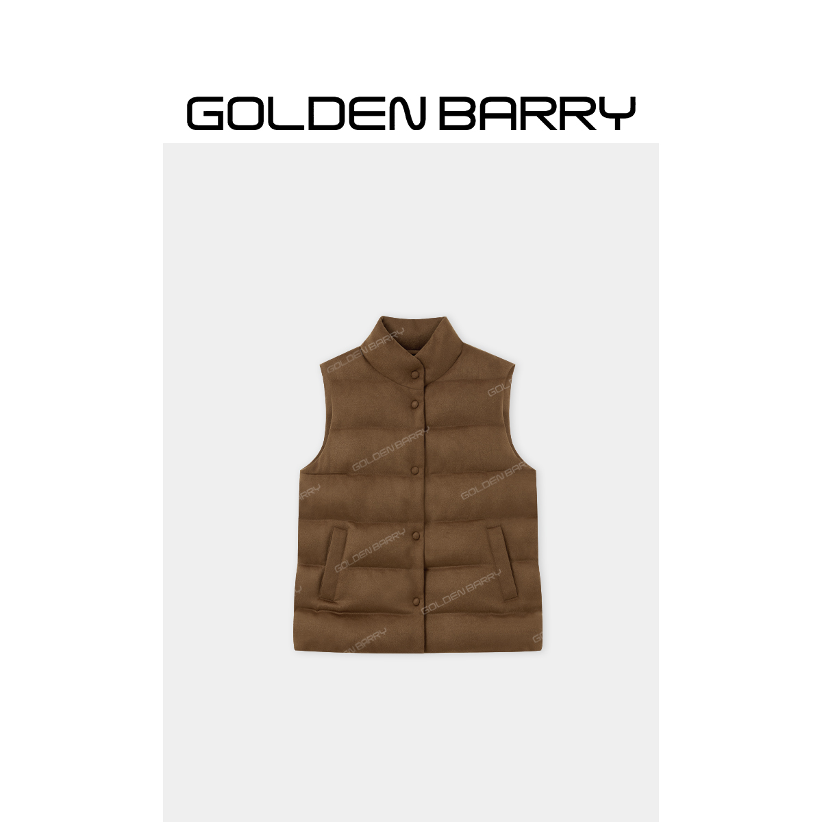 GOLDENBARRY|135044“暖境行坎”高级百搭立领鹅绒服羽绒马甲