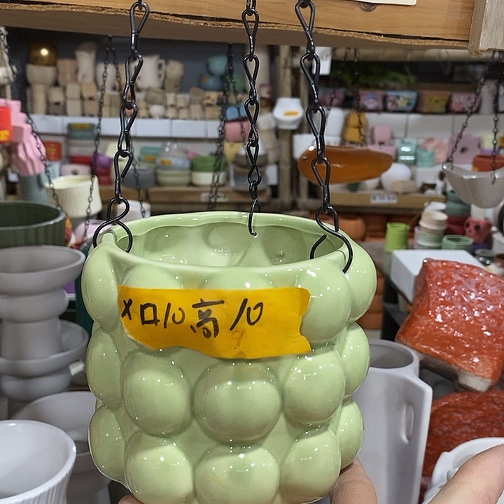 陶盆有孔 瑕疵针孔漏釉介意勿拍口 高