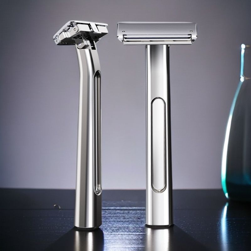 经典金属双层半刃刀架手动剃须刀双面刀片老式刮胡刀