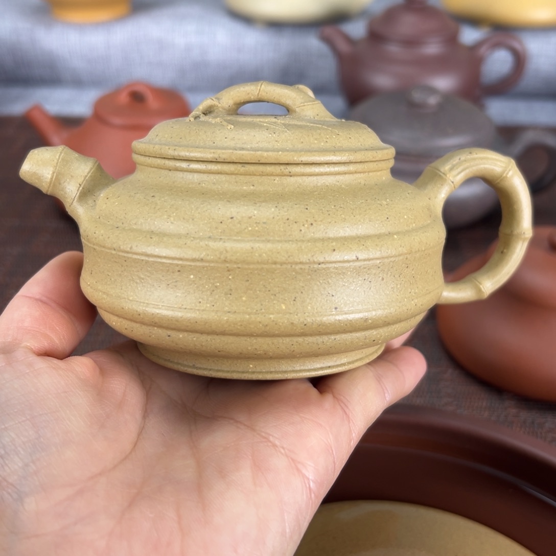 紫砂茶壶梨皮竹段