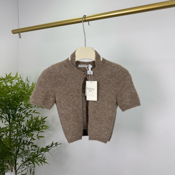 99新  Alexander Wang 亚历山大王 羊驼毛假两件开衫 XS码/99新