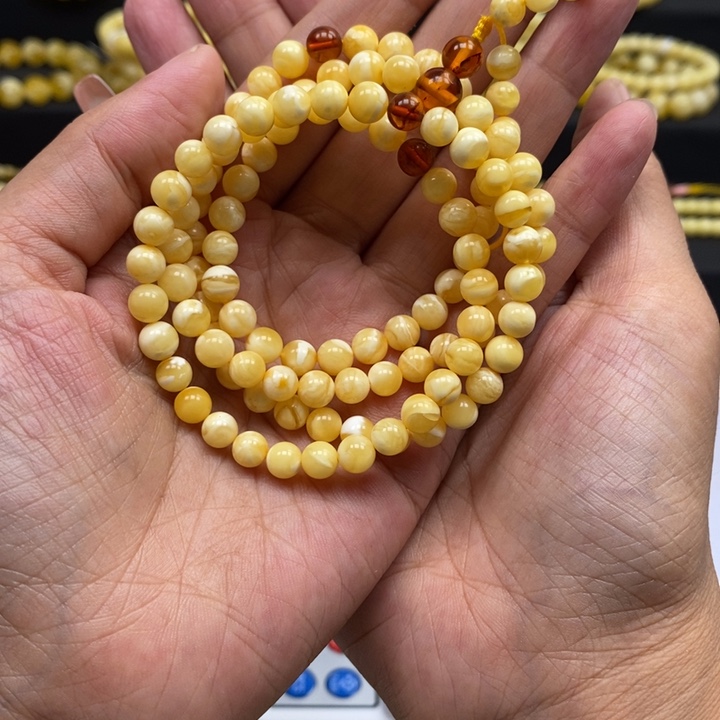 琥珀未镶嵌裸石琥珀蜜蜡108
