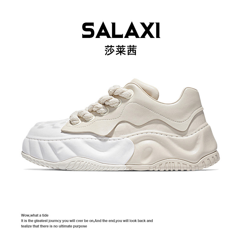 SALAXI/莎莱茜 2025冬季新品时尚百搭双拼色男女厚底户外运动潮鞋