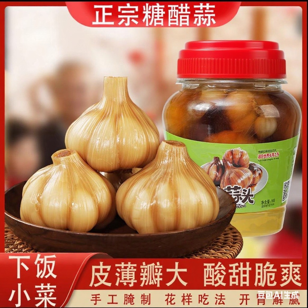 正宗糖醋蒜农家秘制大蒜头罐装腌制酸脆爽口精品新鲜大蒜瓣速食品