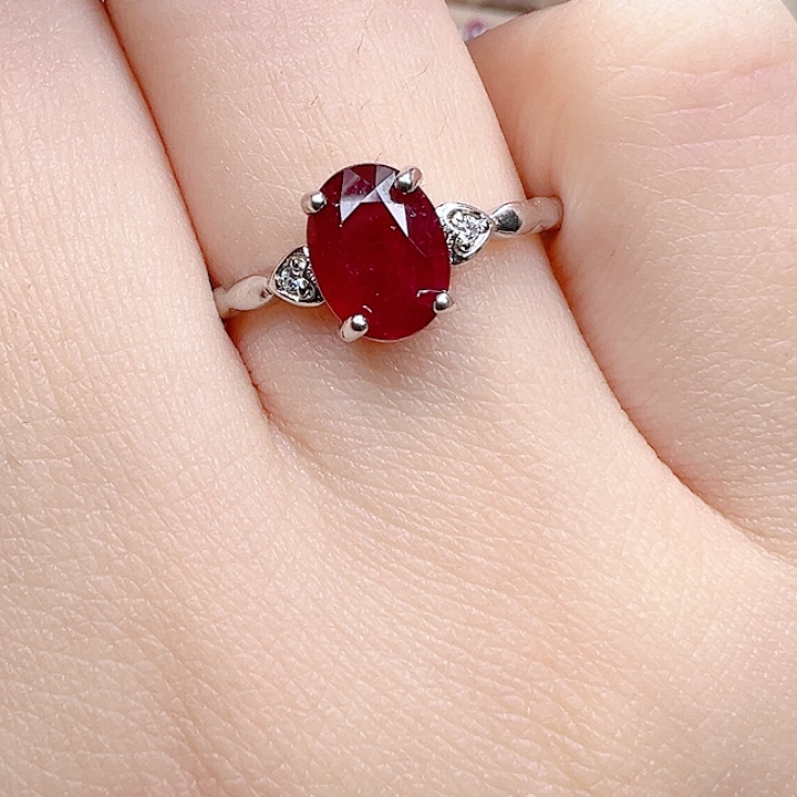 银S925镶嵌红宝石戒指