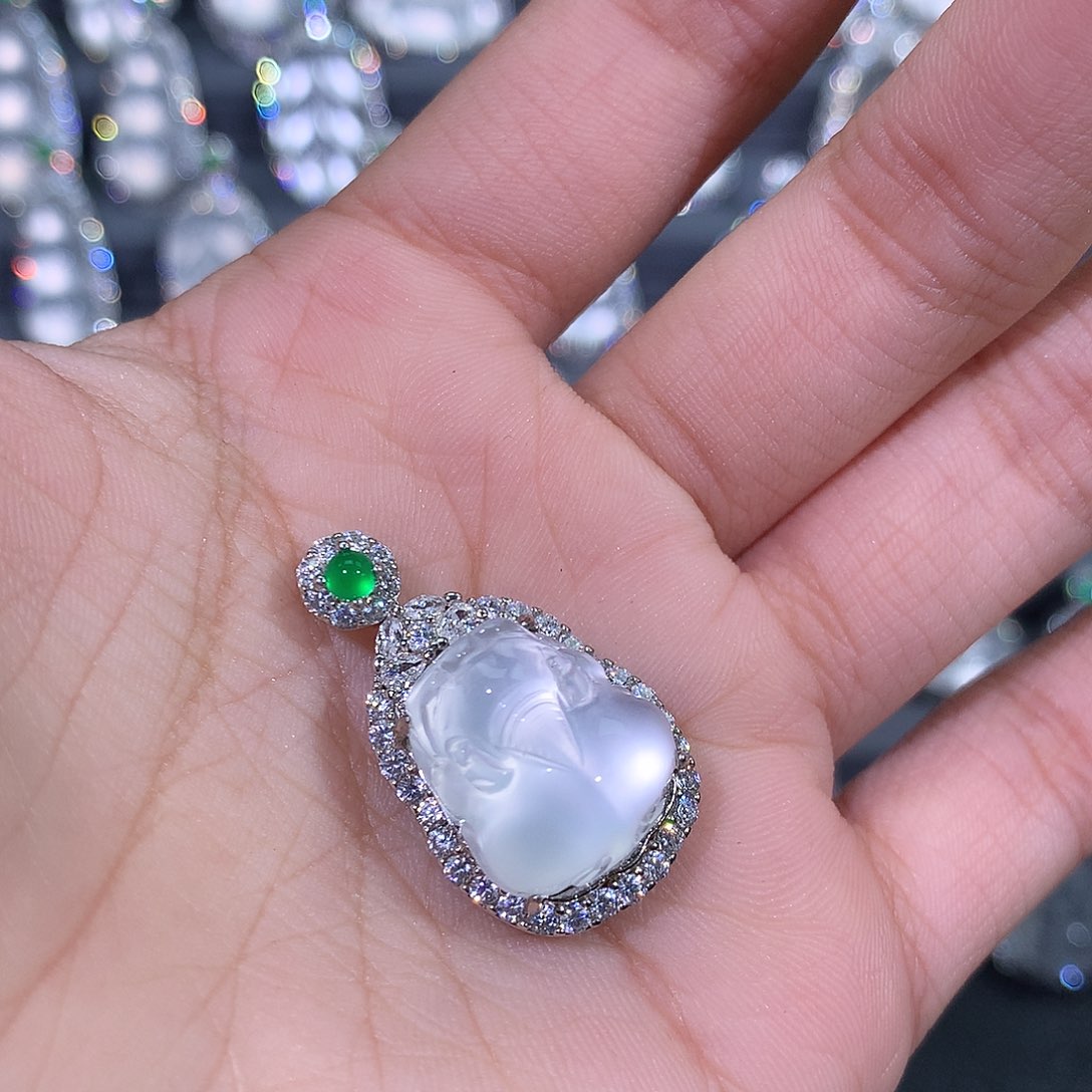 石英质玉颈饰银S925镶嵌对****…33