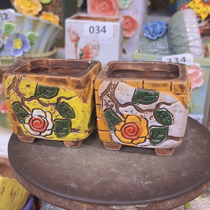 紫砂花盆粗陶材质多肉花盆