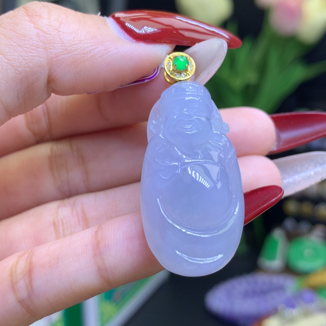 翡翠颈饰18K金镶嵌天然