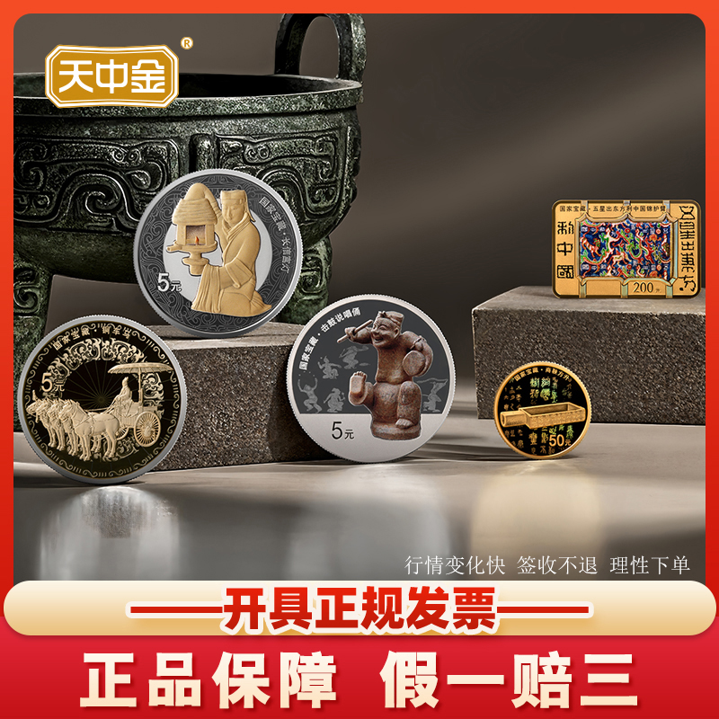天中金2025国家宝藏统一气象金银纪念币银行收藏兵马俑银币