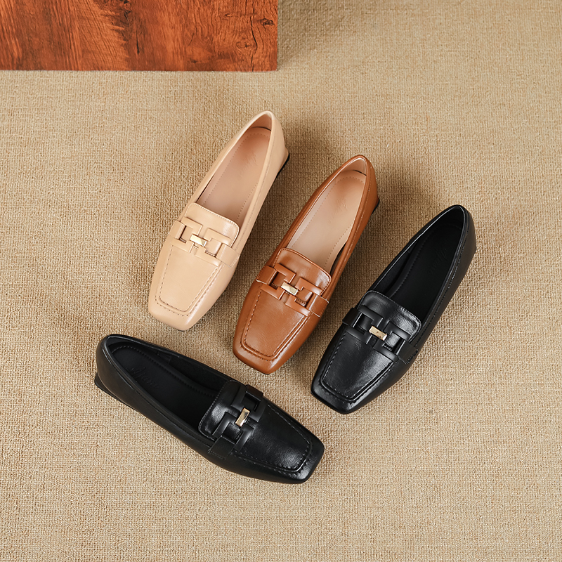 韩版百搭一脚蹬浅口工作单鞋平底3368-2