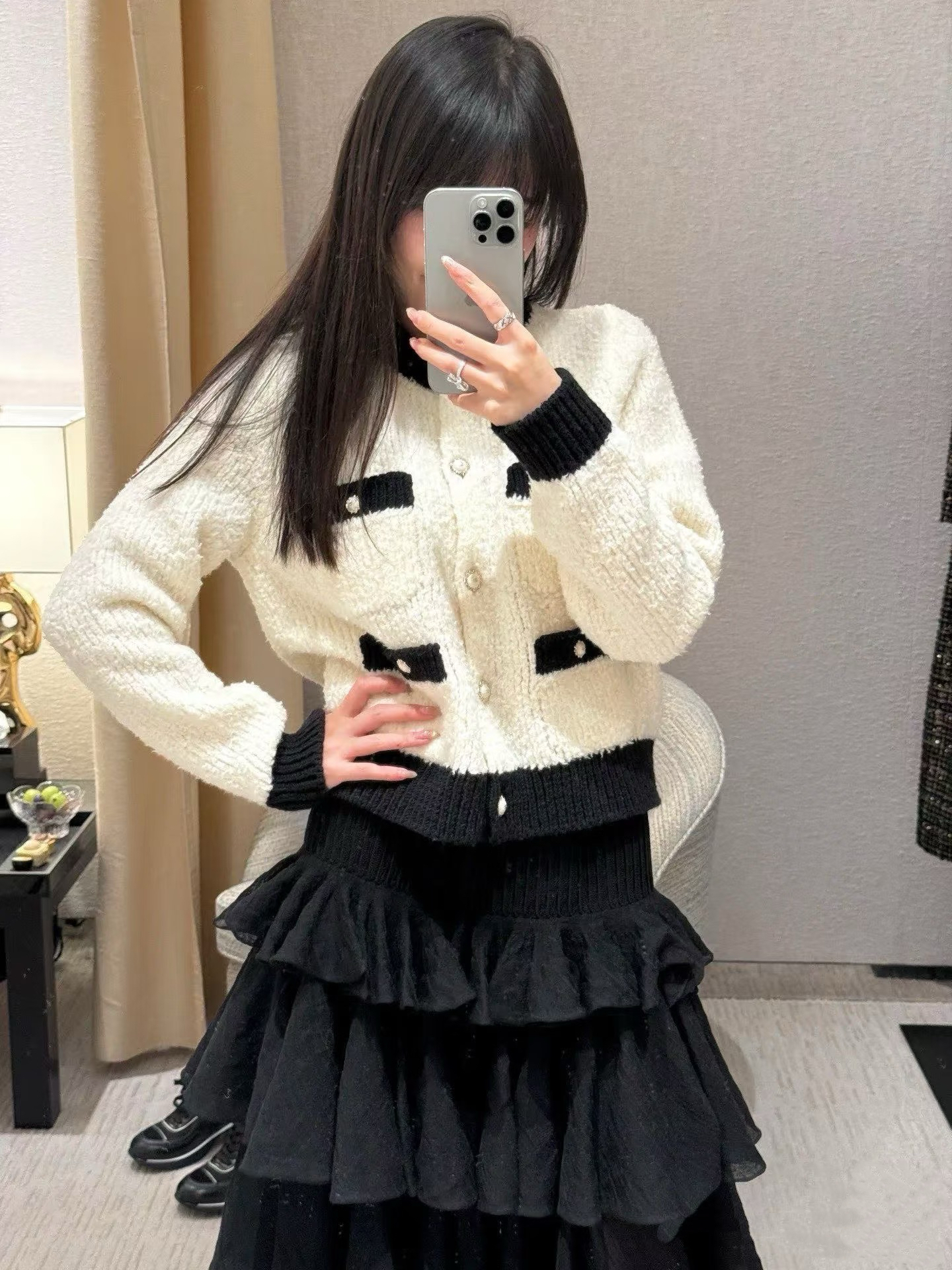 【顾顾甄选】小香25K高级手工坊四口袋针织开衫