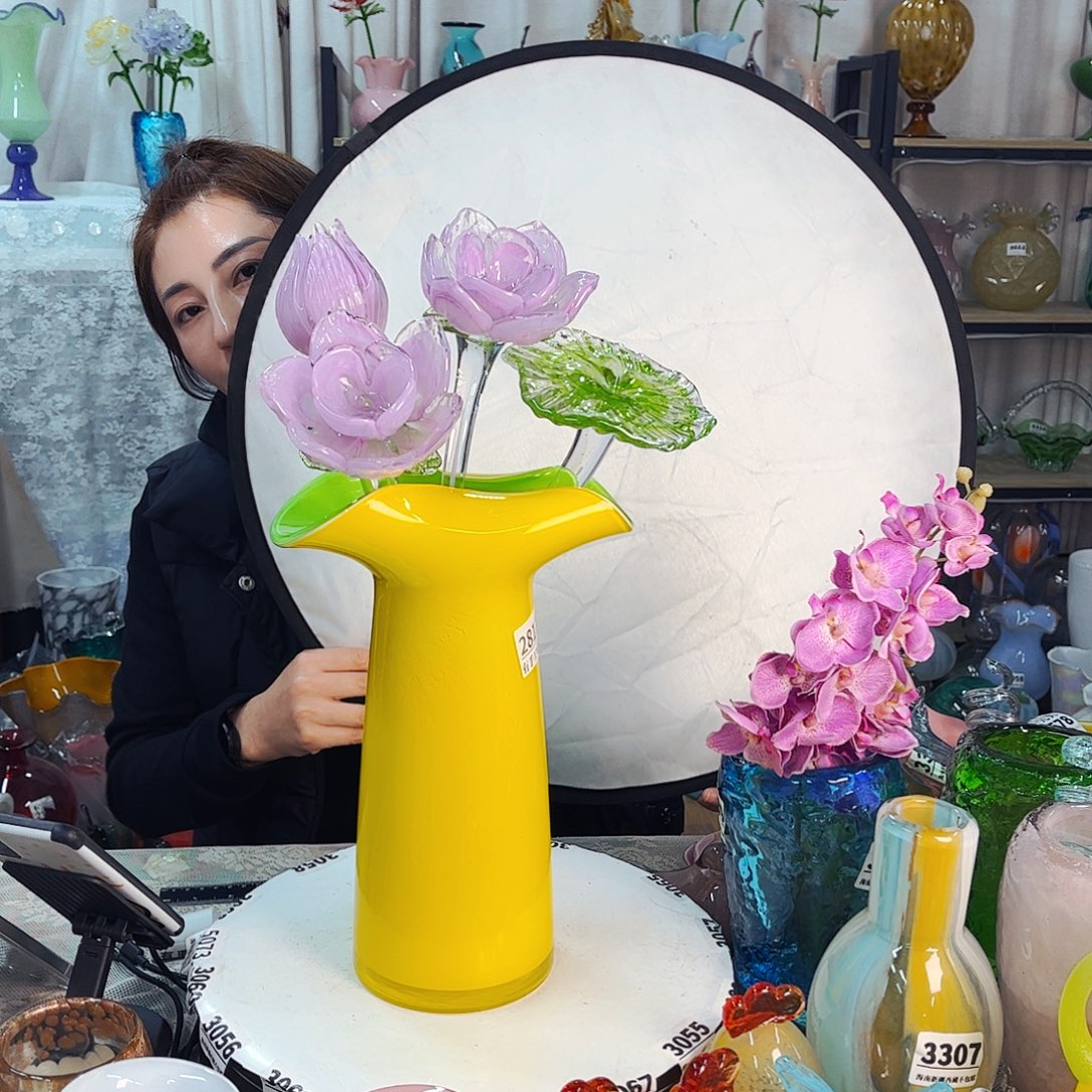 4花1瓶 家悦琉璃工艺品瓶不完美