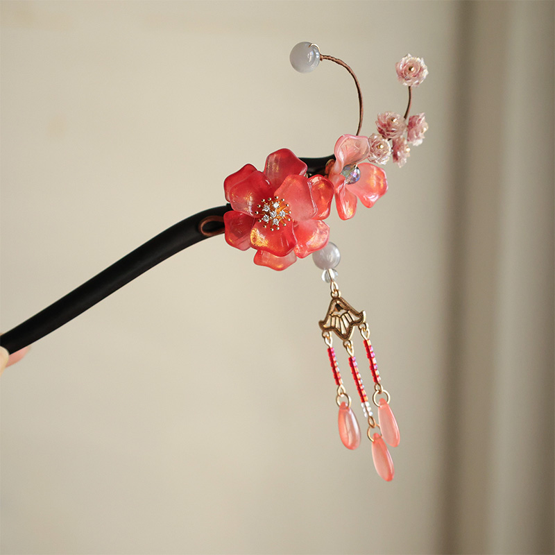 【15cm黑檀木】探雪手工古风清新发簪子