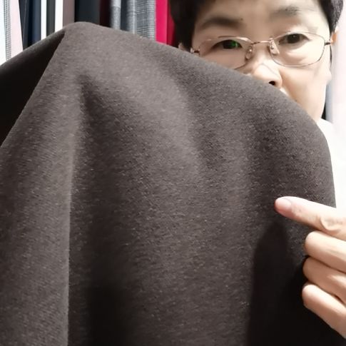 水洗羊绒咖啡色斜纹1米