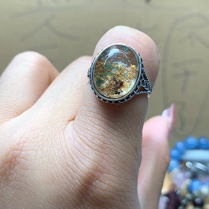 水晶水晶戒指银S925镶嵌