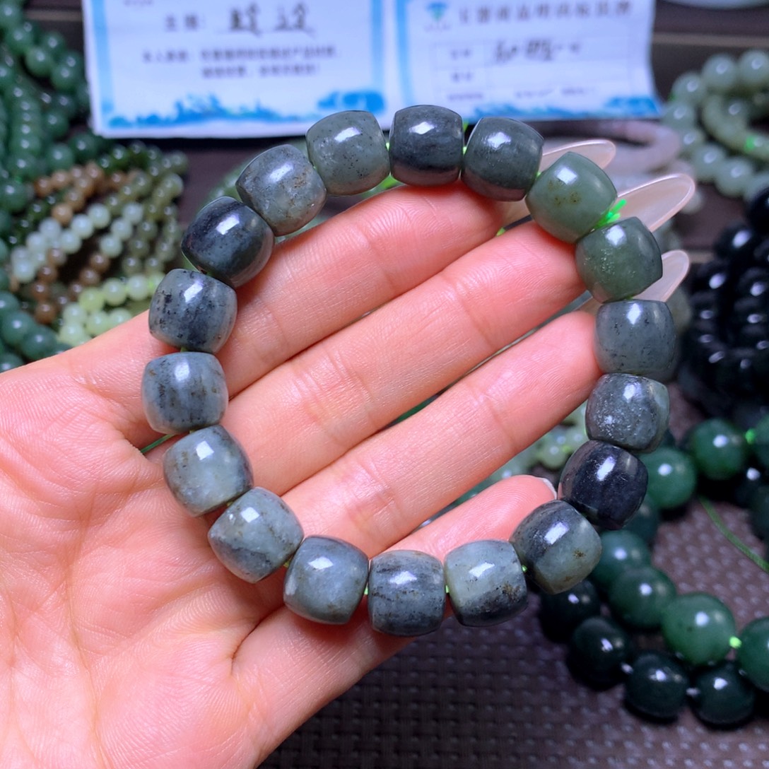 和田玉未镶嵌手串卡12