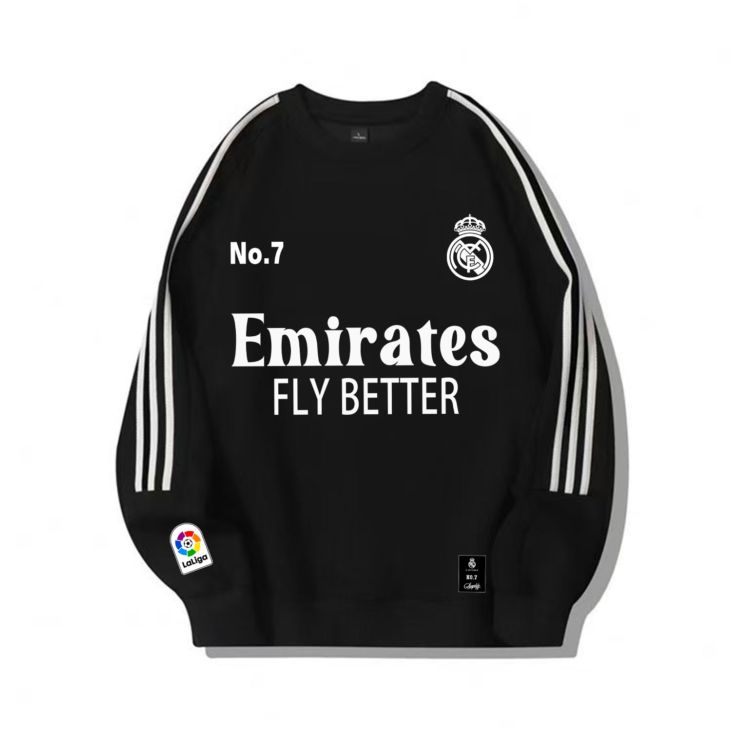 CR7黑武士——皇马纯棉长袖重磅420克圆领宽松美式休闲卫衣