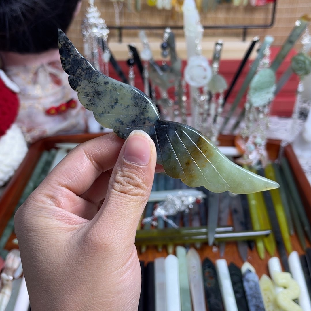 蛇纹石玉发饰未镶嵌