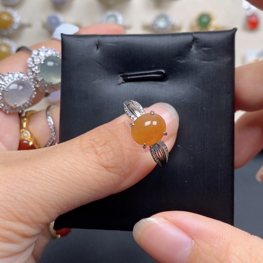 翡翠戒指银S925镶嵌R**D戒指