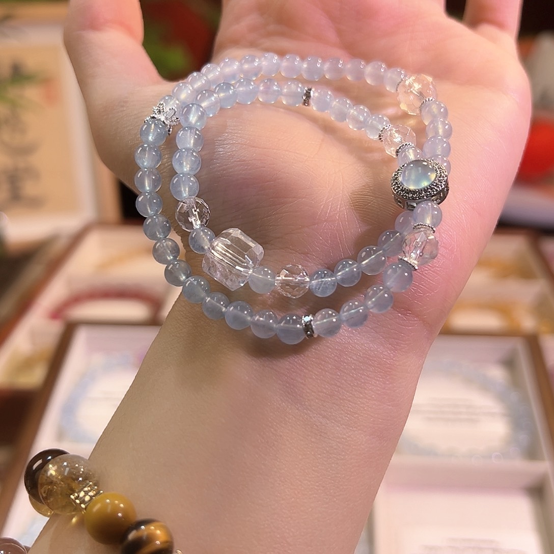 水晶手链未镶嵌海蓝宝