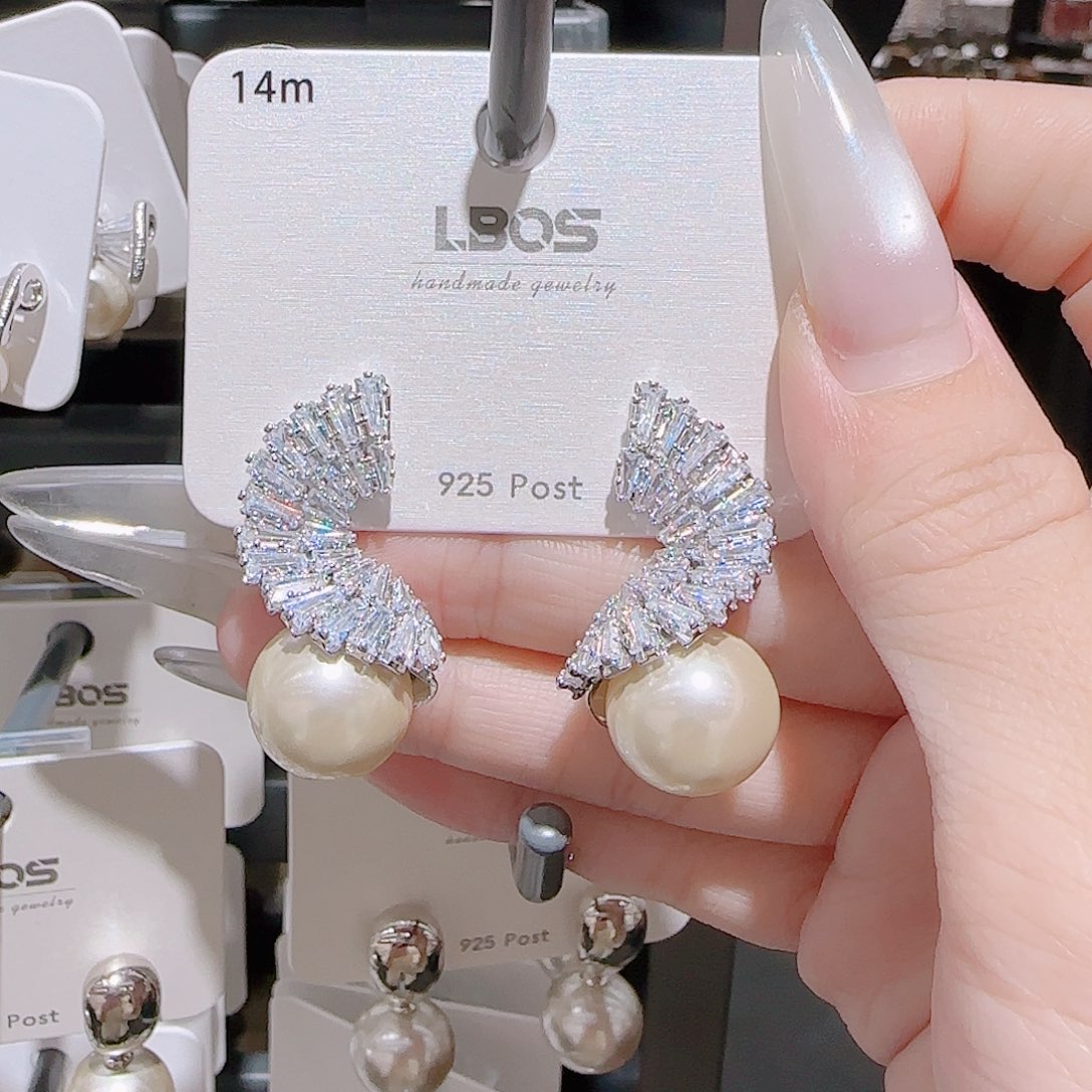 锆石铜合金925银耳环