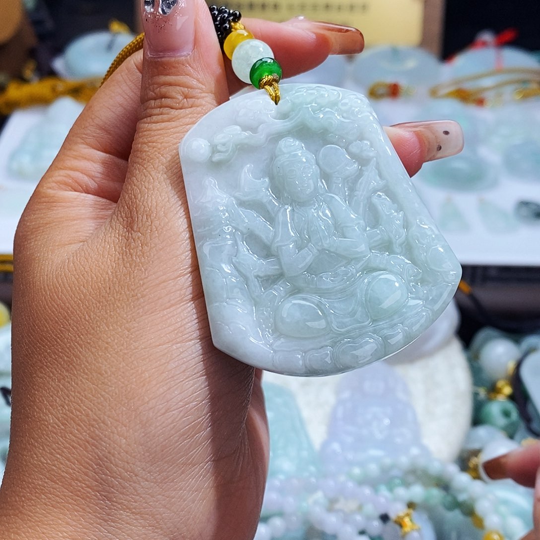 翡翠未镶嵌毛衣链9131