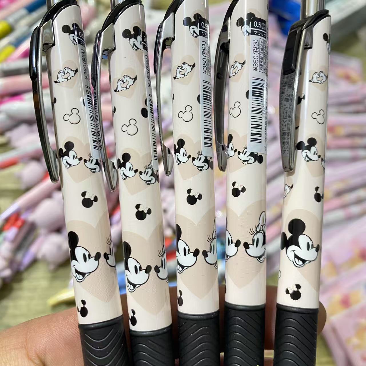 现货日本派通中性笔黑握米奇米妮稀有好看限定联名笔