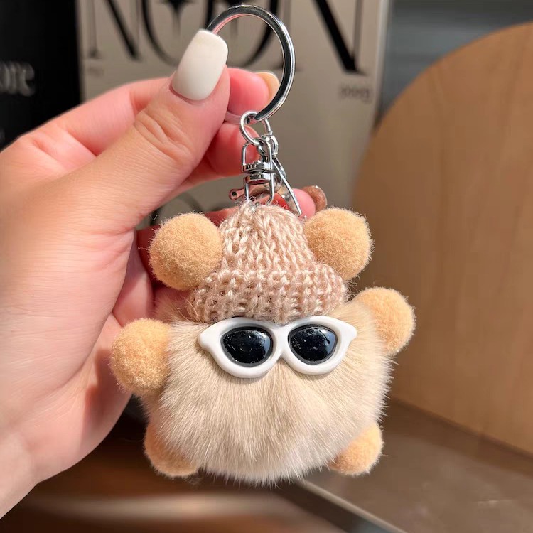 可爱獭兔毛【小煤球】包包挂件公仔挂饰卡通玩偶汽车钥匙扣