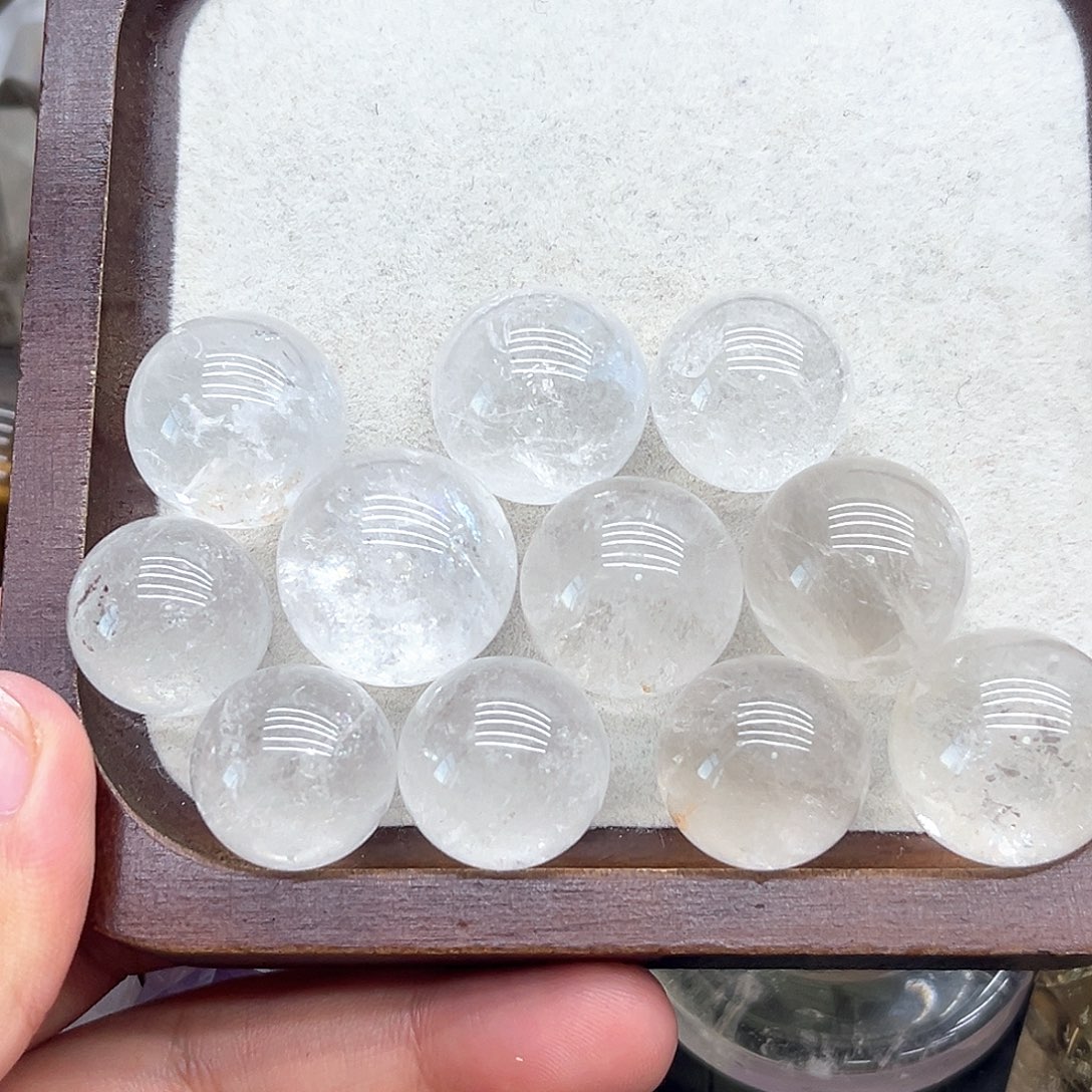 水晶珠宝半成品未镶嵌27 白水晶球29-25mm（一盘）