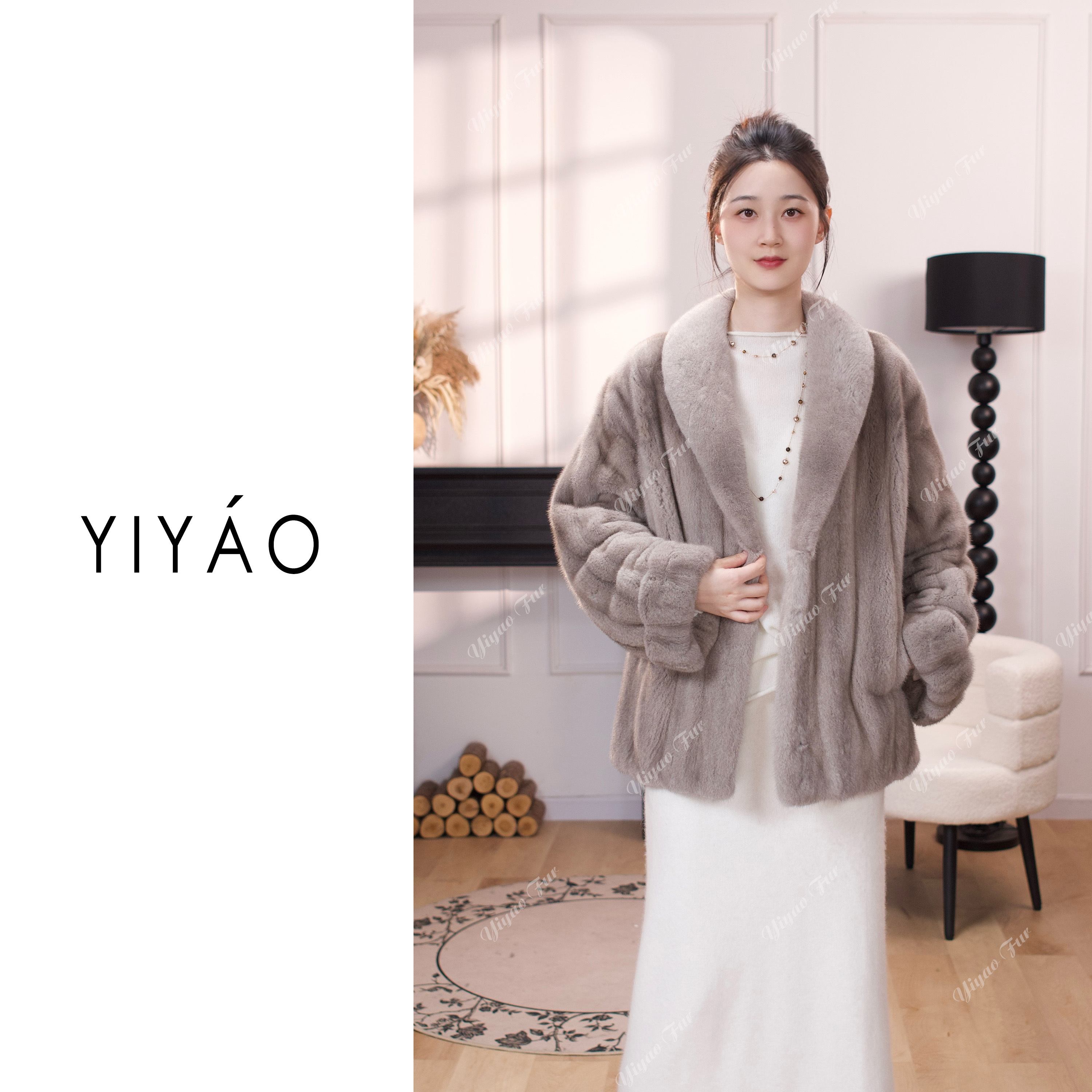 YIYAO | ”云水谣“全抽刀貂皮大衣女整貂青果领进口短二小母貂外套