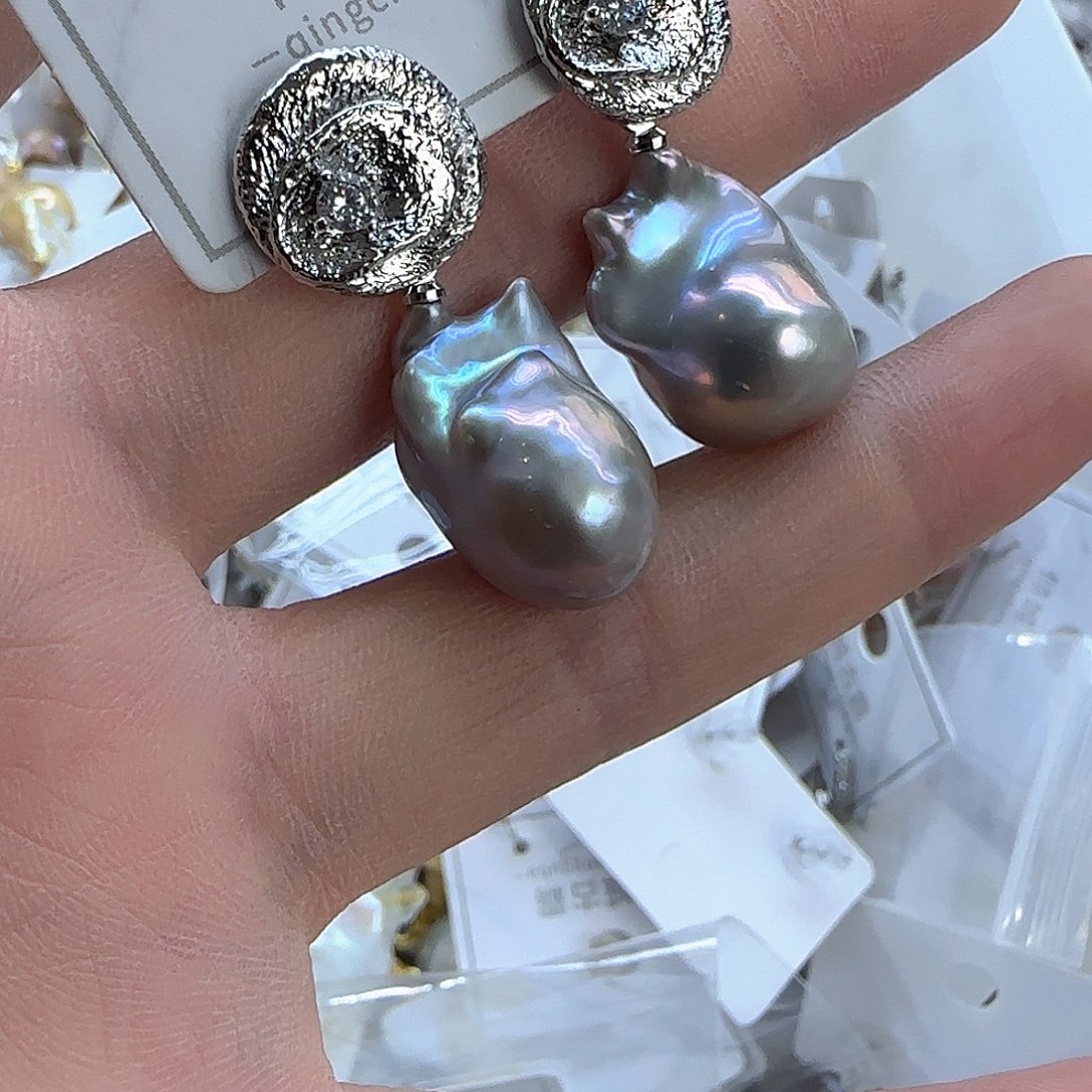 银S925镶嵌项链定制465淡水珍珠