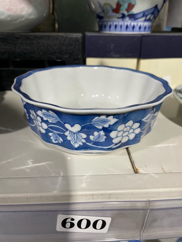 手绘花朵系列钵，青花