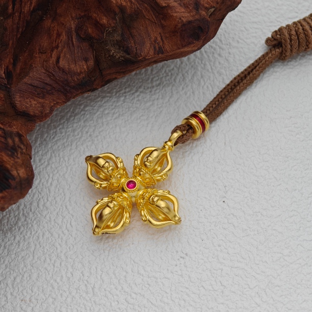 1200/g高定版有金足金999黄金古法传承十字金刚杵古法