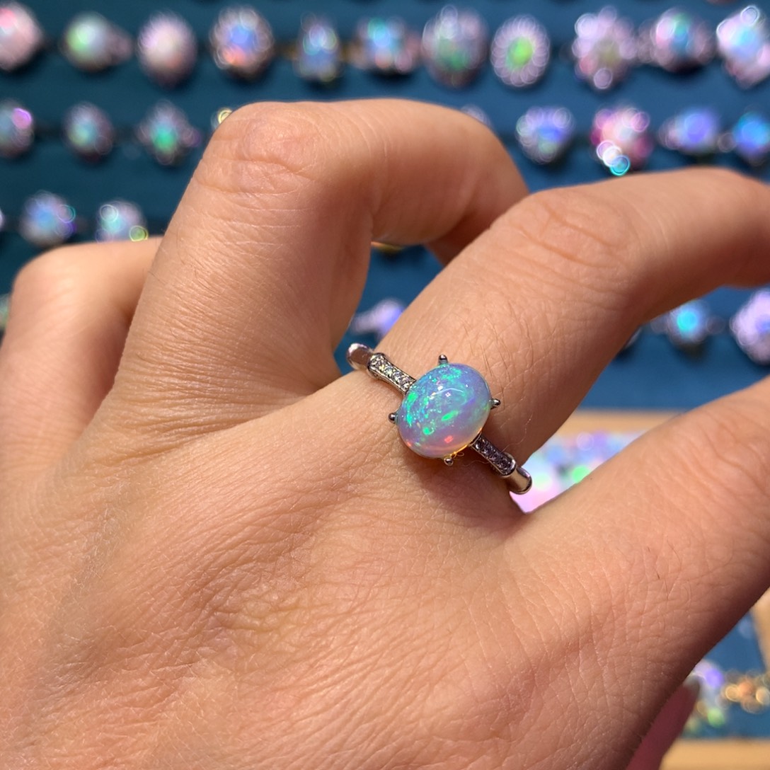 欧泊银S925镶嵌戒指款