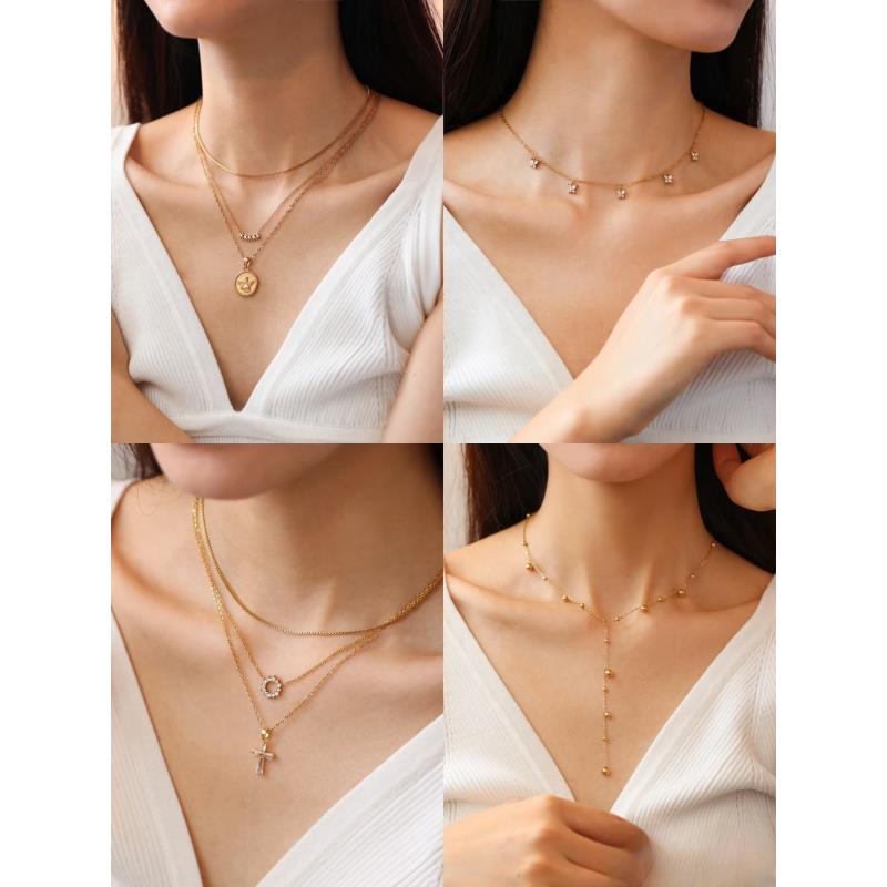 项链 #沐南专享# 003 艾轻奢项链简约时尚气质镶钻满钻项链