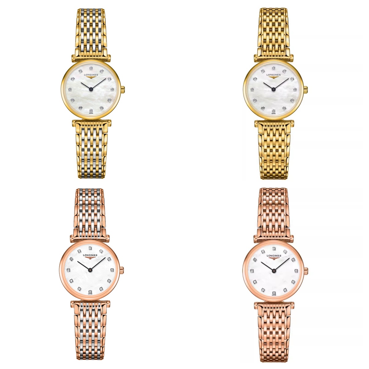 99新 Longines/浪琴 嘉岚209/石英/带金带钻/表径24mm/女士腕表