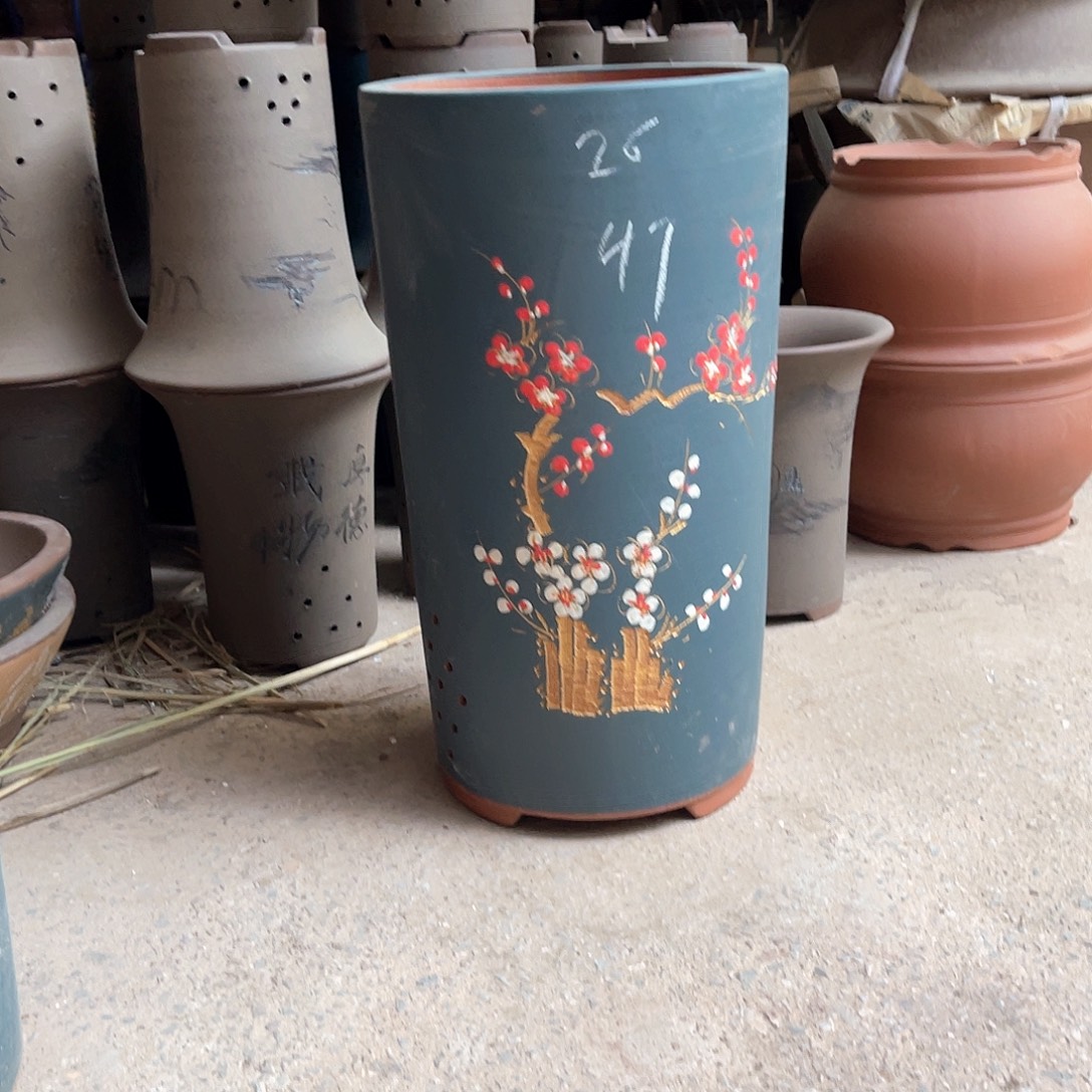 紫砂花盆高桶盆一个